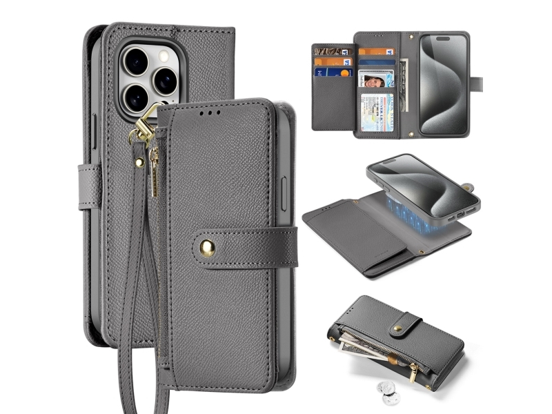 Dux Ducis Lawa Lederhülle Für Iphone 15 Pro - Grau