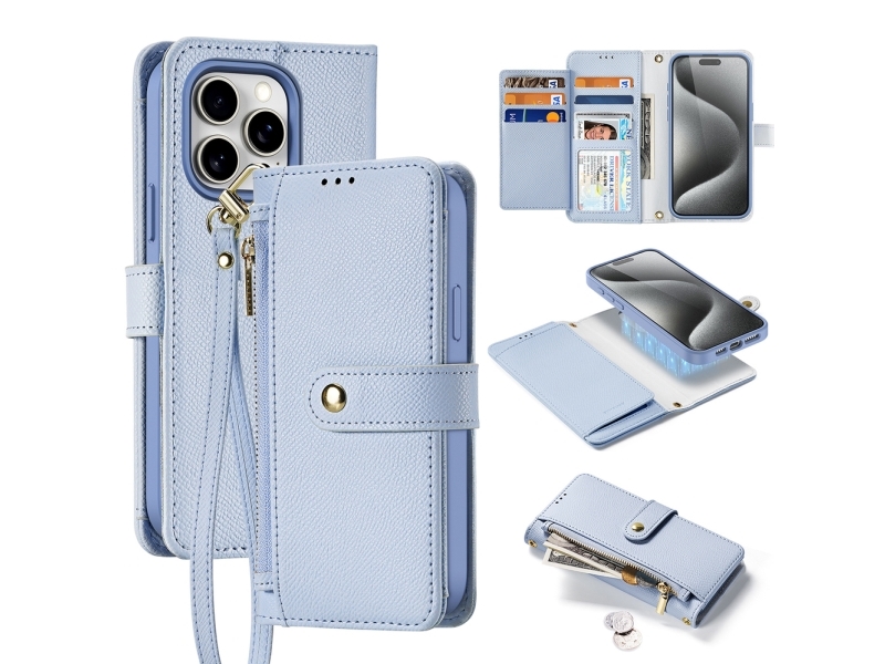 Dux Ducis Lava Ledertasche Für Iphone 15 Pro - Blau