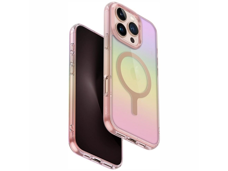 Uniq Iridescia Magclick Opladeretui Til Iphone 16 Pro - Pink