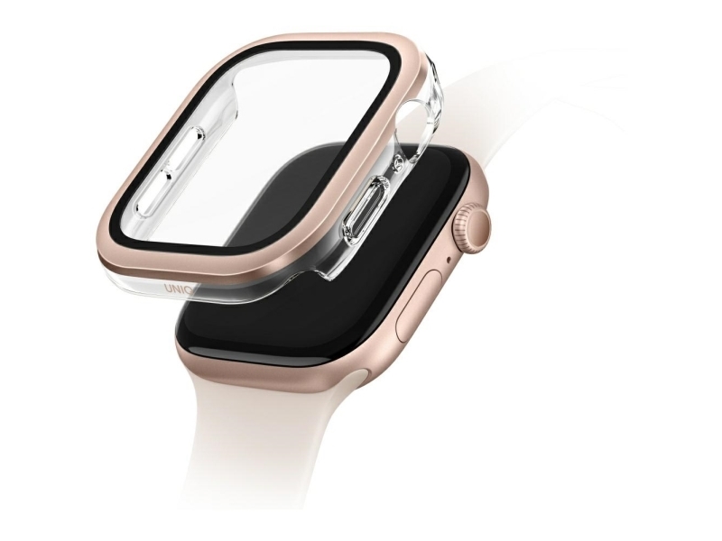 Uniq Voute Korthærdet Glaskappe Til Apple Watch 10 46Mm - Rose Gold