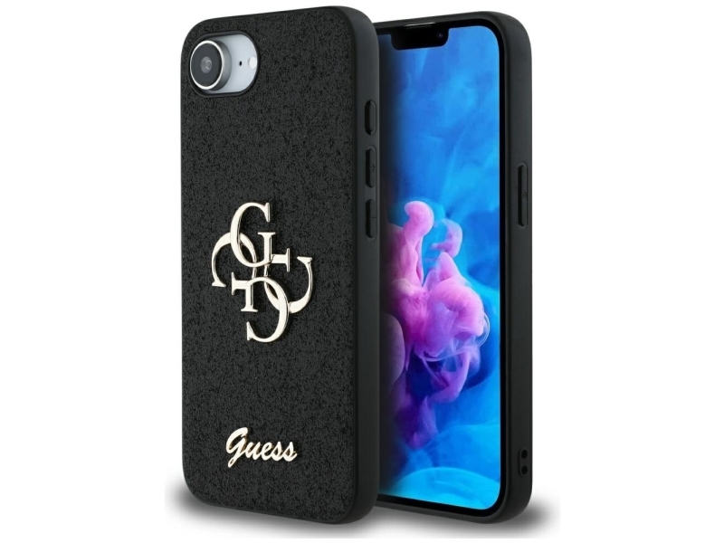 Guess Fixed Glitter Big 4G Cover Til Iphone 16E - Sort