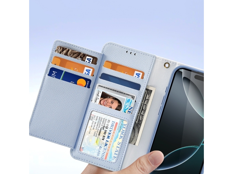 Dux Ducis Lawa Iphone 16 Pro Lædercover Med Aftagelig Magnetisk Pung - Blå