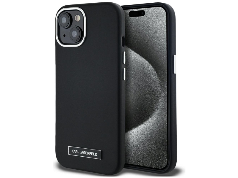 Karl Lagerfeld Fw Metal Plate Magsafe Iphone 15 Case - Schwarz