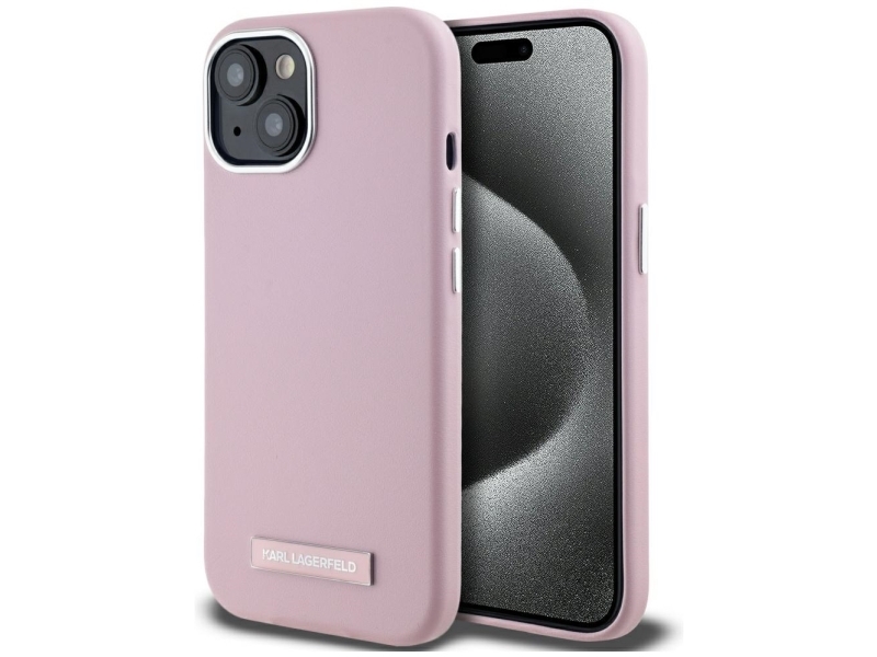 Karl Lagerfeld Fw Metalplade Magsafe-Cover Til Iphone 15 - Pink