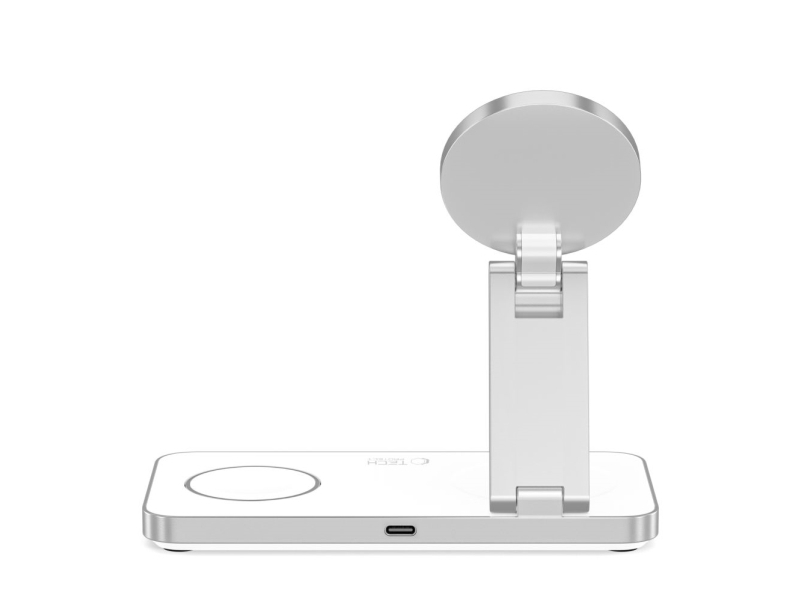 Tech-Protect Qi15w-A47 Magsafe 3-I-1 Induktionsoplader + Usb-C-Kabel - Hvid