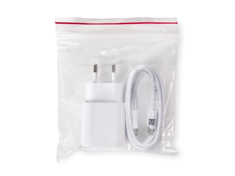 Samsung Ep-Ta800ewe + Ep-Da705bwe Usb-C Opladerkabel 25W - Hvid (Bulk)