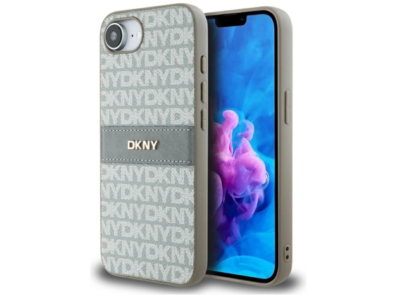 Dkny Etui Repeat Texture Pattern Med Tonal Stribe Til Iphone 16E Beige