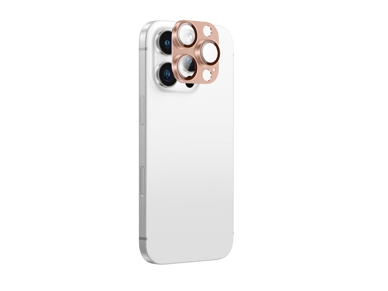 Amazingthing Aviation-Grade Legierung Objektiv Gehärtetes Glas Für Kamera Insel Für Iphone 16 Pro / 16 Pro Max - Rose Gold