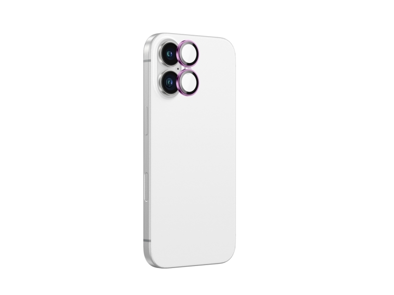 Amazingthing Hærdet Glas Ar Aluminium 2-Objektiv Til Iphone 16 / 16 Plus - Pink