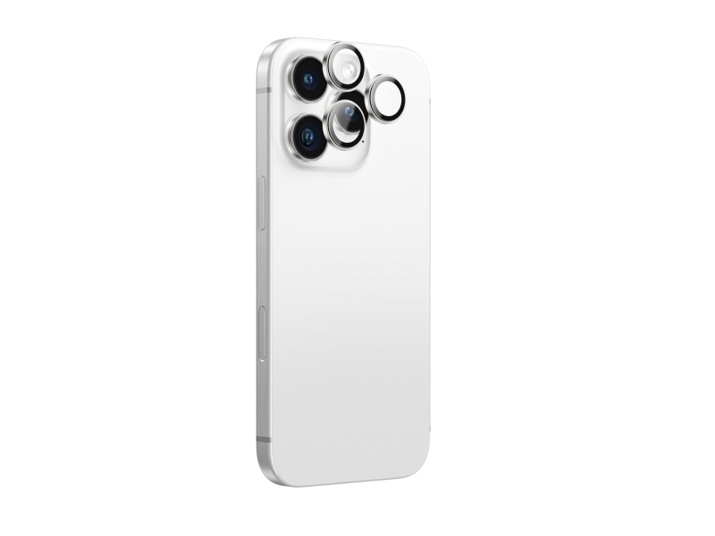 Amazingthing Gehärtetes Glas Amazingthing Ar Aluminium 3-Linsen-Glas Mit Rahmen Für Kameralinsen Für Iphone 16 Pro / 16 Pro Max – Silber