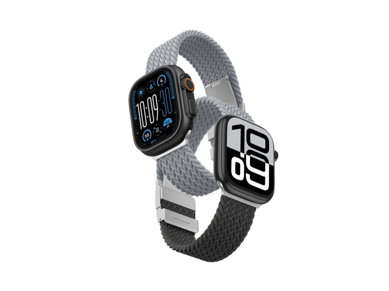 Sæt Med 2 Amazingthing Blend-Armbånd Til Apple Watch 45 / 46 / 49 Mm - Grå / Sort / Grå