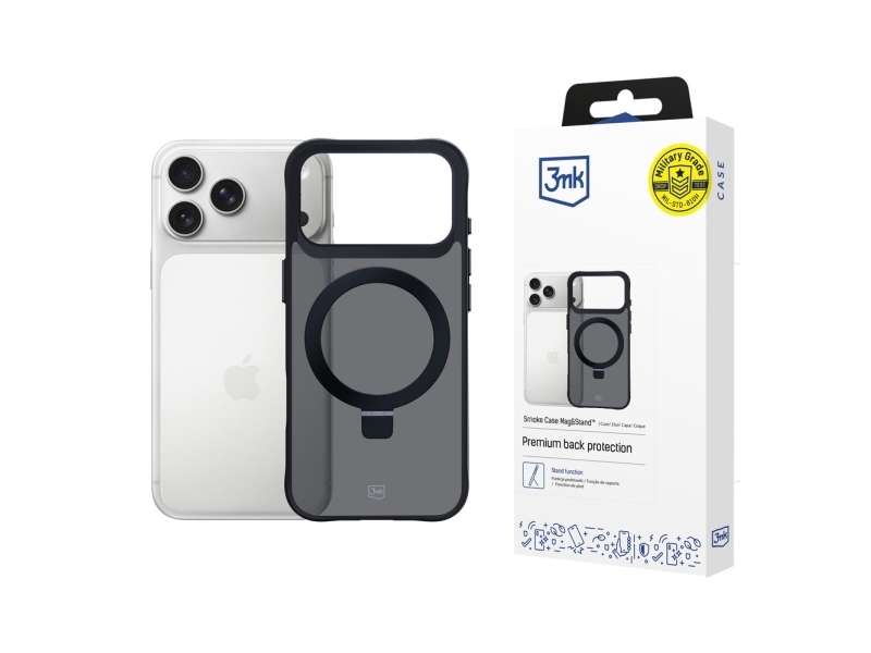 3Mk Etui Smoke Case Mag&Stand Til Apple Iphone 17 Pro Max
