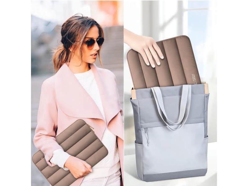 Tech-Protett Flauschige Laptoptasche 15-16 - Braun