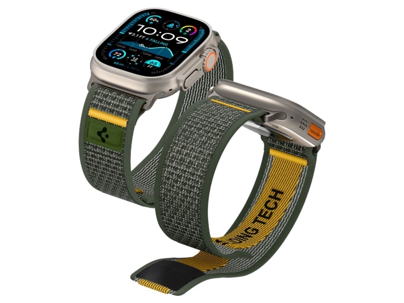Grünes Armband Für Apple Watch 6 / 7 / 8 / 9 / 10 / Se / Ultra 1 / 2 ( 44 / 45 / 46 / 49 Mm) Spigen Athlex Air
