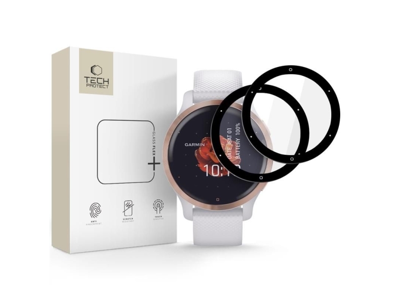 Hofi Hybridglas Tech-Protect Glass Flex+ 2Er-Pack Garmin Venu 2S Schwarz