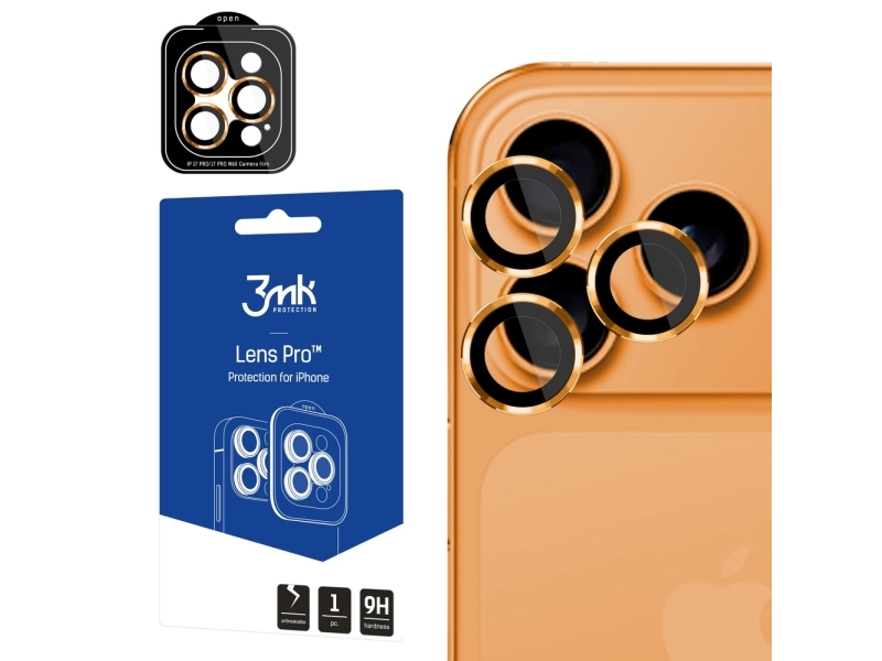 3Mk Lens Protection Pro Skærmbeskyttelse Til Iphone 17 Pro / 17 Pro Max, Orange