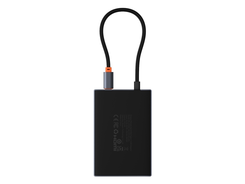 Baseus Usb-C Hub 8-In-1 – Pioneerjoy: Hdmi 4K@60Hz + Hdmi 4K@30Hz + Displayport 8K@30Hz + Vga + 2X Usb-A 3.0 + 2X Usb-C – Grau