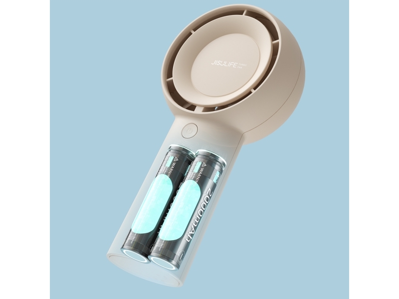 Jisulife Handheld Fan Life5 Plus 4000mAh Portable Mini Blower USB Fan - Beige Powerbank - Beige - 4000 mAh