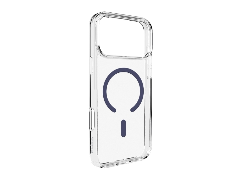 Puro Lite Mag Tpu+Pc Cover Kompatibelt Med Magsafe Til Iphone 17 Pro Max - Transparent Med Blå Ring