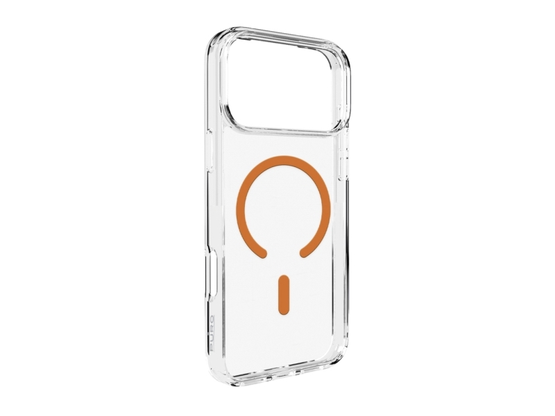 Puro Lite Mag Tpu+Pc-Cover Kompatibelt Med Magsafe Til Iphone 17 Pro Max - Transparent Med Orange Ring