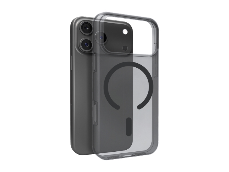 Puro Daylight Magsafe-Kompatibelt Silikonecover Til Iphone 17 Pro Max - Gennemsigtig Sort