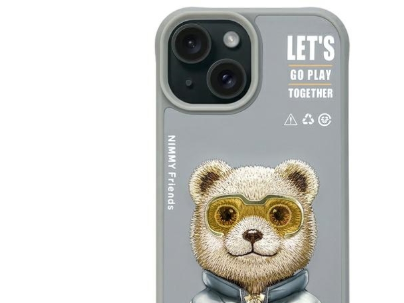 Nimmy Cool&Ampcute 2.0 Bärenhülle Für Iphone 15 - Grau