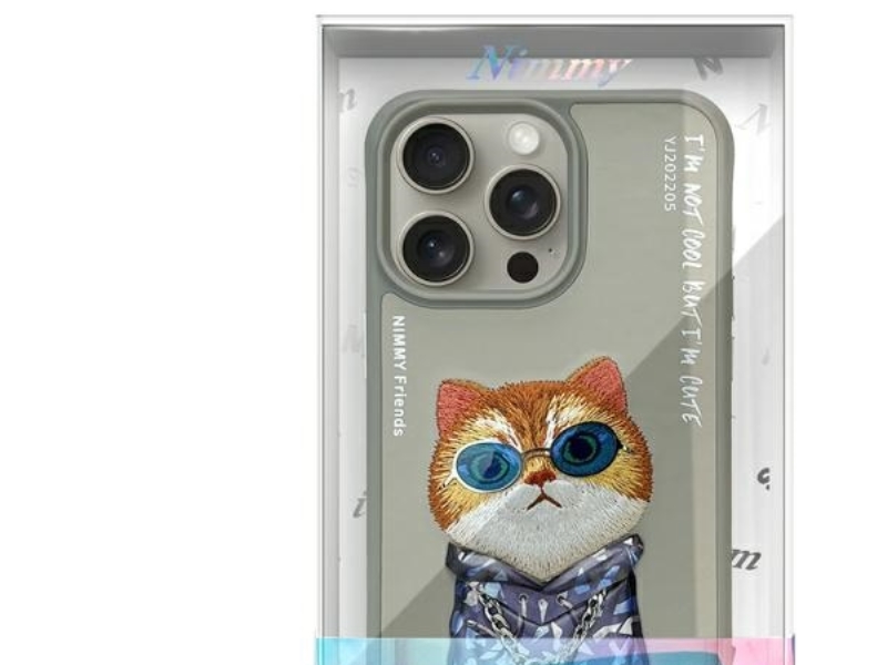 Nimmy Glasses Cool Cat Hülle Für Iphone 15 Pro - Grau