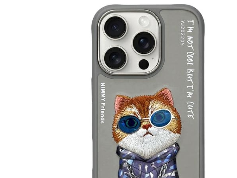 Nimmy Glasses Cool Cat Case Für Iphone 16 Pro Max - Grau