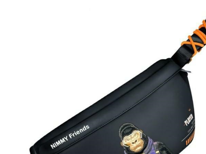 Hurtel Nimmy Crossbody Cool&Ampcute 2.0 Gorilla Schultertasche - Schwarz