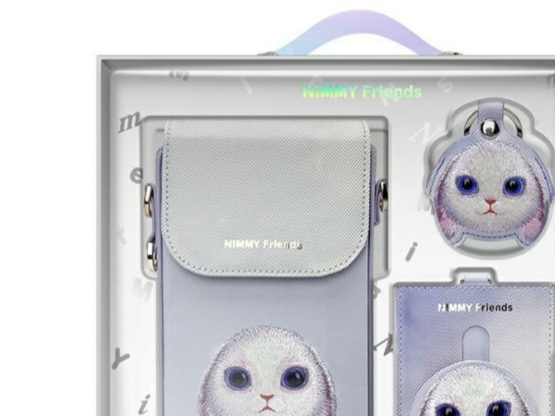 Nimmy Big Eyed Pet 2.0 Rabbit 3-In-1 Handy-Tasche + Geldbeutel + Tracker-Case - Lila