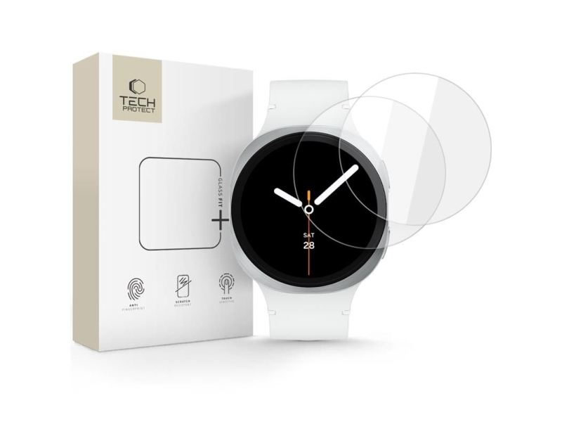 Spigen Gehärtetes Glas Tech-Protect Glass Fit+ 2Er-Set Samsung Galaxy Watch 8 (40 Mm) Klar