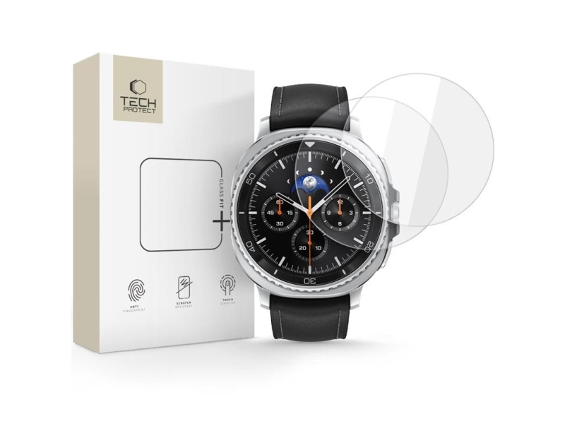 Spigen Hærdet Glas Tech-Protect Glass Fit+ 2-Pack Til Samsung Galaxy Watch 8 Classic (46 Mm) Klar