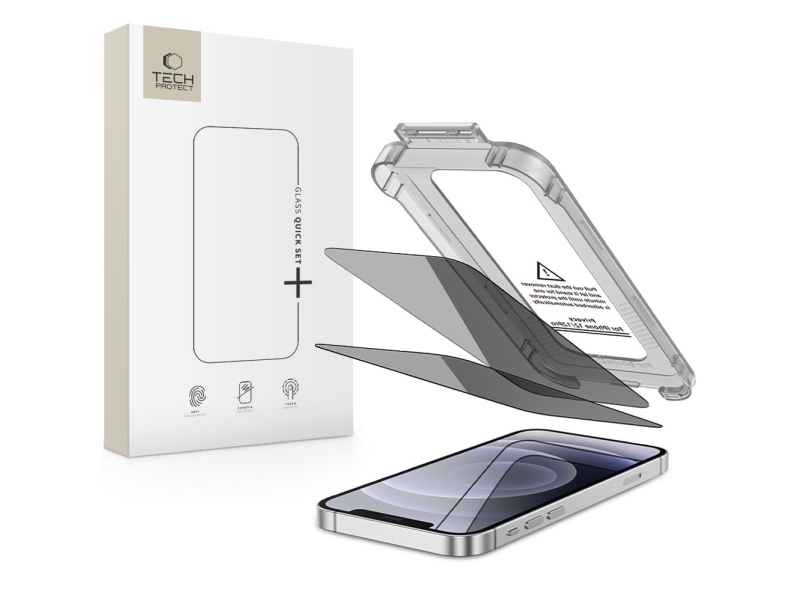 Privatsphäre Glas Tech-Protect Schnell Set Spy+ 2-Pack Iphone 12 / 12 Pro Privatsphäre