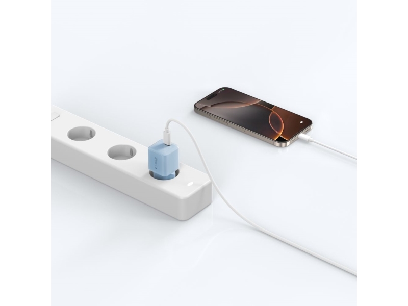 Tech-Protect Netværksoplader Tech-Protect Ncm25 1-Port Network Charger Pd 25W Baby Blue