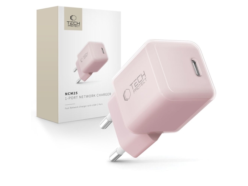 Tech-Protect Ncm25 Usb-C Pd 25W Wandladegerät - Pink