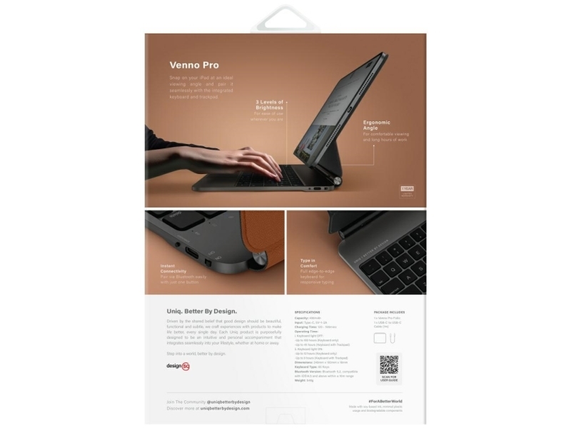 Hurtel: Uniq Venno Pro Magnetisk Smart Cover Med Tastatur Til Ipad 11&Quot 2025 / Ipad Air 11&Quot 2024 / Ipad Pro 11&Quot 2018, 2020-2022, 2024 - Br