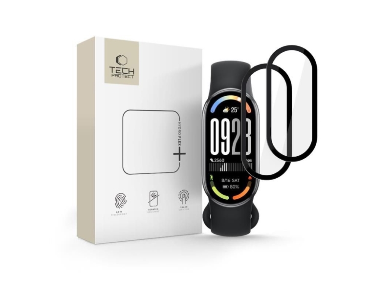 Tech-Protect Hybridglas Glass Flex+ Für Xiaomi Smart Band 10 / 10 Nfc Schwarz [2Er-Pack]