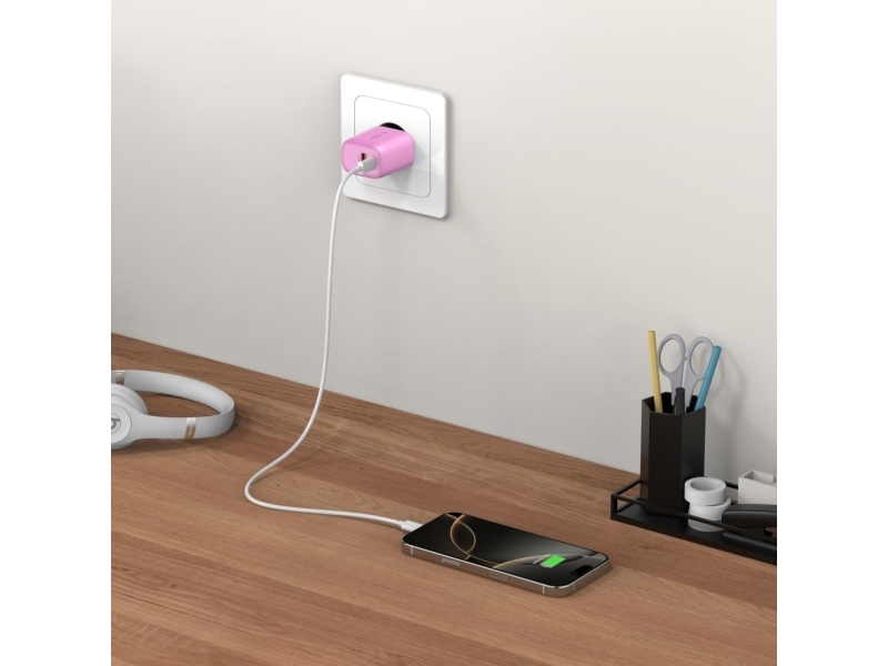 Tech-Protect Nca30 Pd 30W Qc3.0 Vægoplader Usb-A / Usb-C - Pink