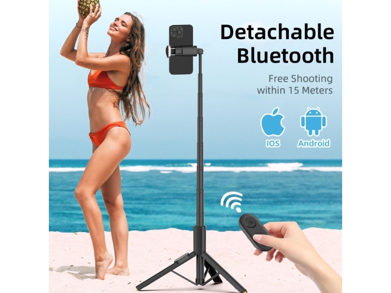Tech-Protect TECH-PROTECT L09S Bluetooth selfie-pind stativ sort