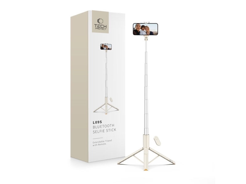 Kijek Tech-Protect L09S Bluetooth selfie-stativ beige