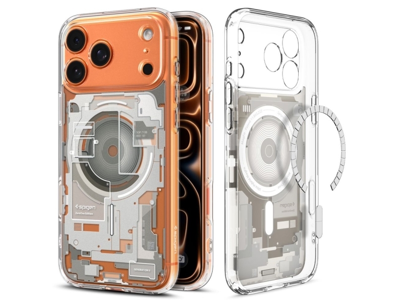 Spigen Ultra Hybrid (Magfit) Zero One, Cover, Apple, Iphone 17 Pro, 16 Cm (6.3"), Titanium, Transparent