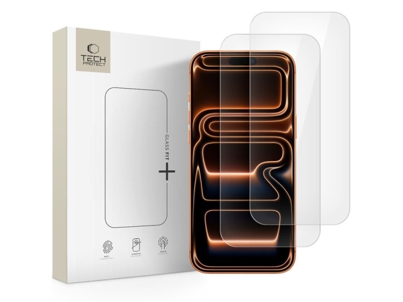 Tech-Protect Glass Fit+ 2-pak hærdet glas til iPhone 16 Pro Max / 17 Pro Max – transparent