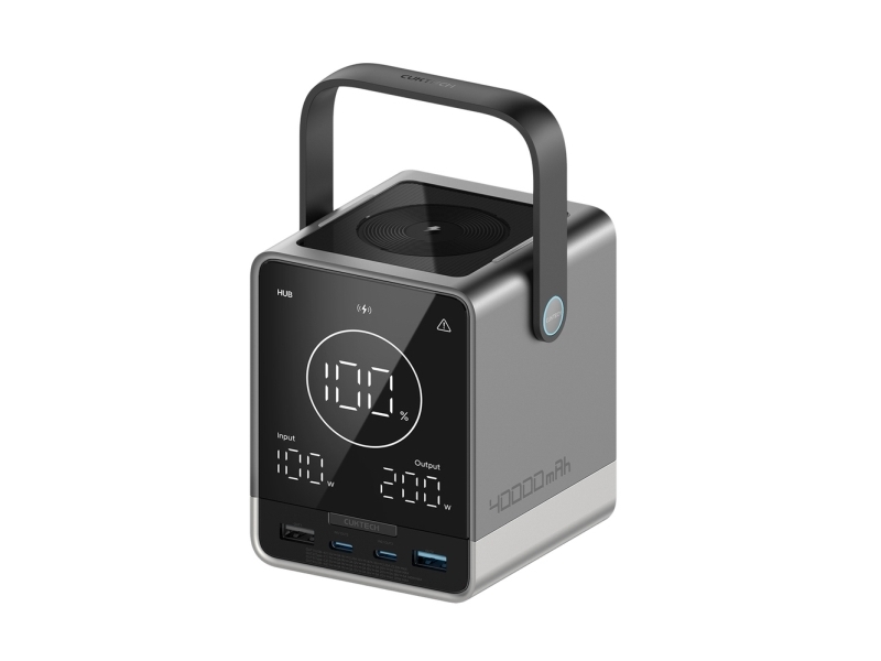 Cuktech Powerbank 300W 40000 Mah Mit Kabelloser Ladefunktion 2X Usb-C + 2X Usb-A - Schwarz