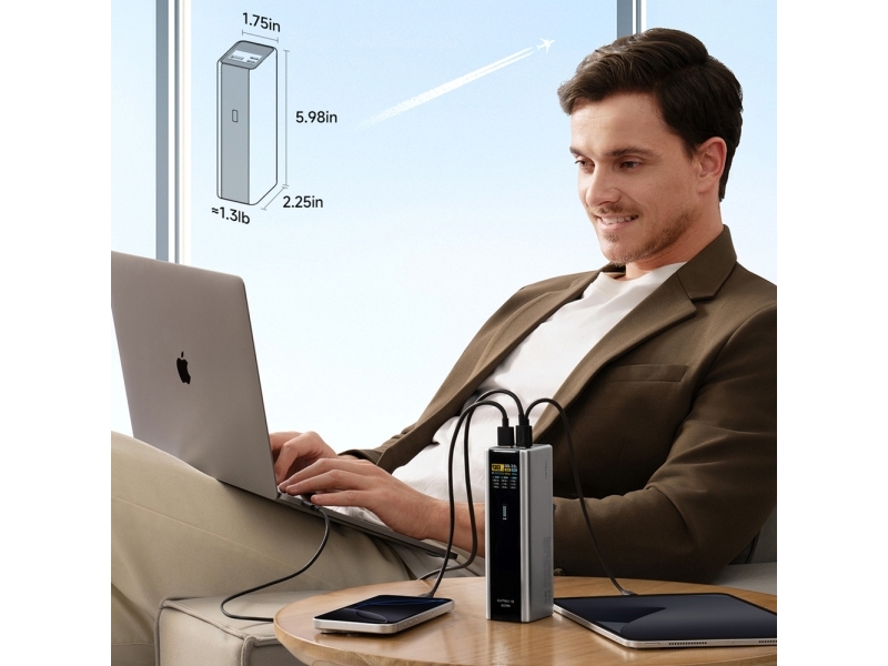 Powerbank Cuktech Ckpb200uglgr 210W 20000Mah 2 X Usb-C 1 X Usb-A - Szary