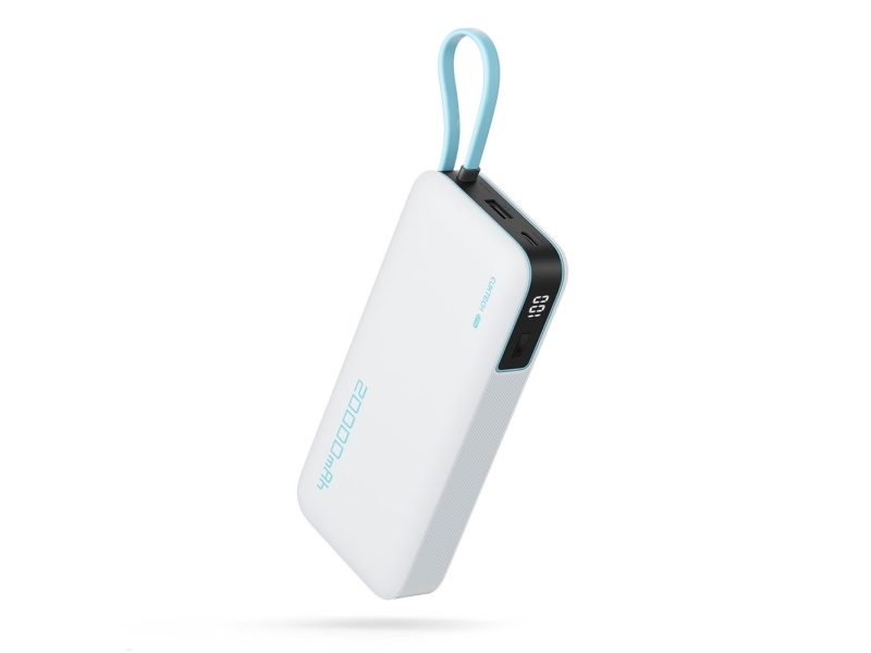 Cuktech Cukp200ngllg Powerbank 45W 20000Mah Mit Integriertem Usb-C-Kabel Weiß