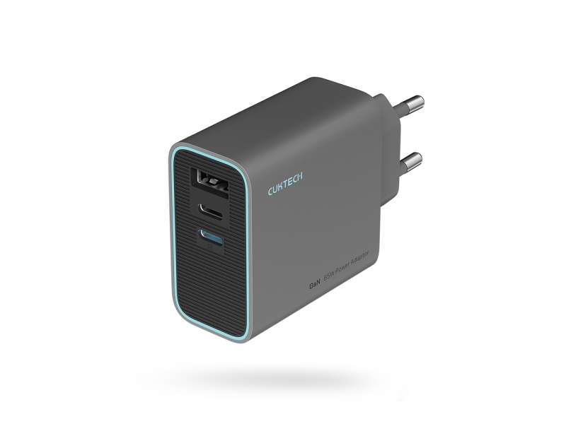 Cuktech Cukad653eugr Netzladegerät 65W Gan - 2X Usb-C, 1X Usb-A - Grau