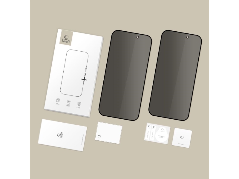 Tech-Protect Glass Spy+ 2-Pak Privacy Glas Til Iphone 16 Pro / 17 / 17 Pro