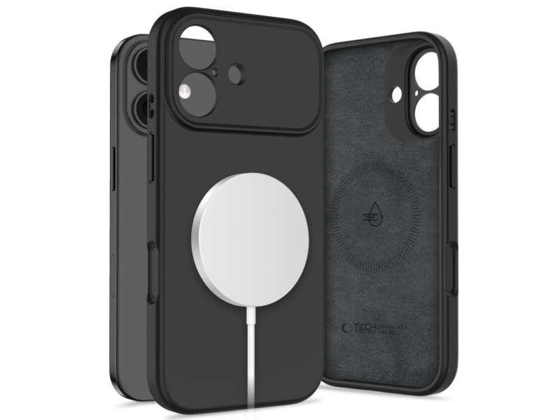 "Tech-Protect Silikon Magsafe Hülle Für Iphone 17 - Schwarz