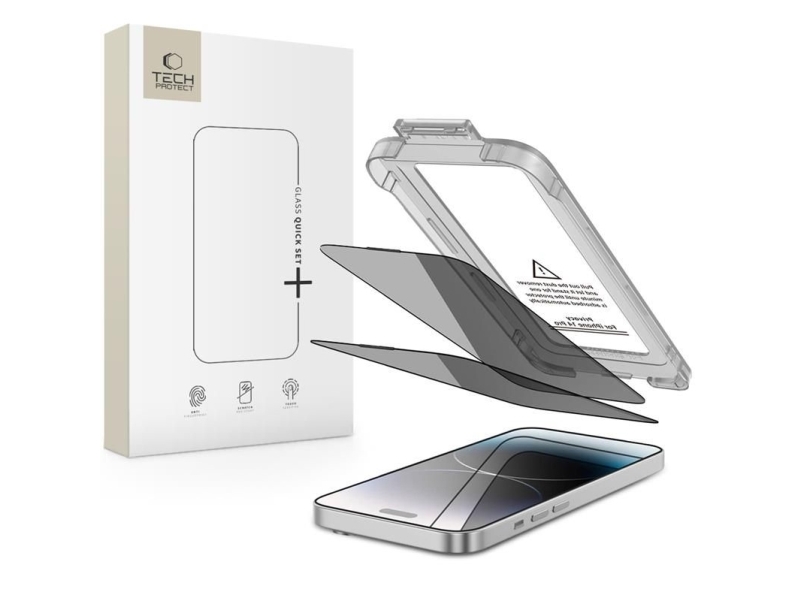 Tech-Protect Quick Set Spy+ Privatlivsglas 2-Pak Til Iphone 14 Pro