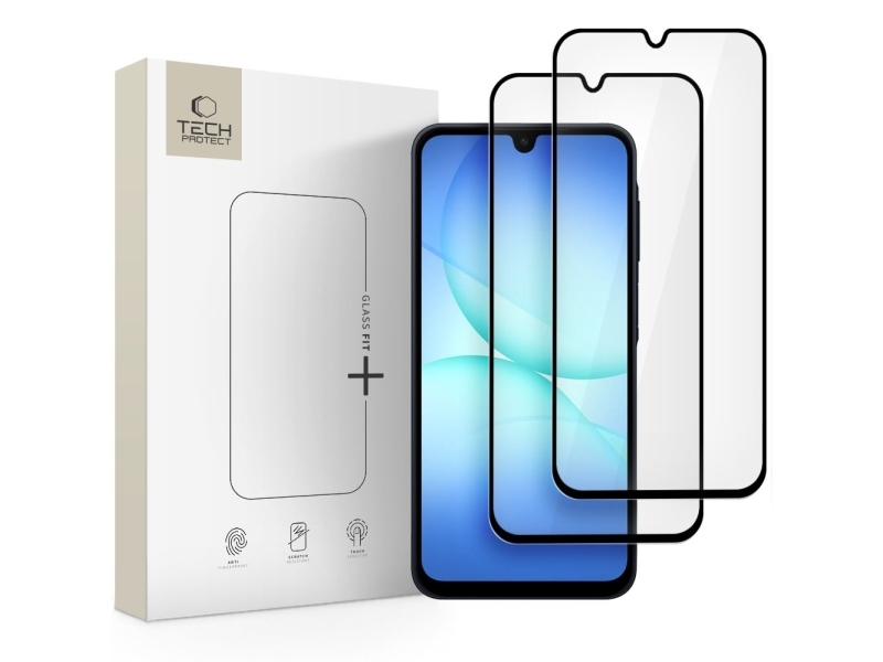 Tech-Protect Glass Fit+ Hærdet Glas 2-Pak Til Samsung Galaxy A16 4G/5G/A26 5G/A17 4G/5G - Sort